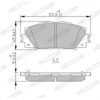 FERODO Remblokken set FDB4310 Ferodo voor o.a. LEXUS, TOYOTA