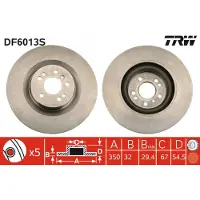 TRW DF6013S Remschijf