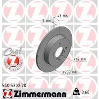 ZIMMERMANN 540.5302.20 Remschijf
