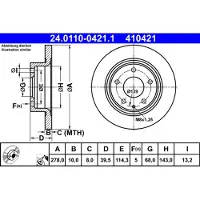 Ate 24.0110-0421.1 Remschijf