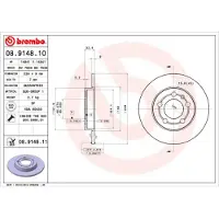 Brembo Remschijf 8914811 achter, volledig, 1 Stuk
