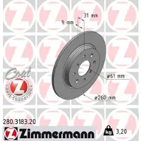 ZIMMERMANN 280.3183.20 Remschijf