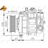 NRF Compressor, airconditioning 32263