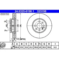 Ate Remschijf PowerDisc 24.0325-0198.1, 1 Stuk