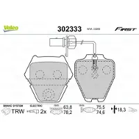 Valeo 302333 Remblokken