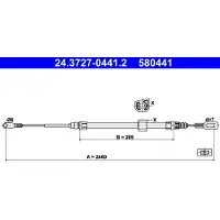 Ate Handremkabel 24.3727-0441.2 ATE voor o.a. MERCEDES-BENZ, VOLKSWAGEN