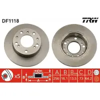 TRW Remschijf DF1118 voorkant, compleet, 1 Stuk