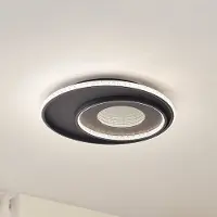 LINDBY Plafondlamp , Inessa, dimbare, Zwart, Woonkamer, Metaal, Modern
