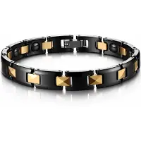 Mendes Keramische armband Magnetisch Zwart Goudkleurig