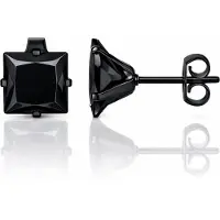 LGT JWLS Classic Stud Oorbellen Vierkant - Zwart-4mm