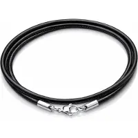 LGT JWLS LGT Jewels leren koord ketting zwart 3mm-70cm