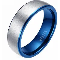 Mendes Wolfraam ring geborsteld zilver met Blauw 6mm-20mm
