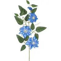 Easyplants | Kunstbloem Clematis groot 81 cm blauw | Zijde | Nepbloemen | blauw | Onderhoudsvrij | Kant-en-klaar