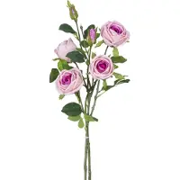 Easyplants | Kunstrozentak dubbel Real Touch roze 80cm | Zijde | Nepbloemen | roze | Onderhoudsvrij | Kant-en-klaar