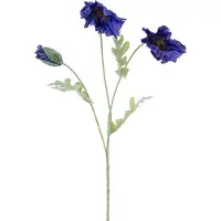 Easyplants | Kunstbloem Poppy 73 cm donker blauw | Zijde | Nepbloemen | blauw | Onderhoudsvrij | Kant-en-klaar