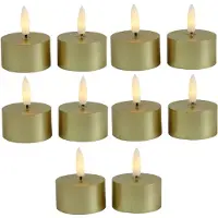 Countryfield LED theelichtjes/waxinelichtjes - 10x st - goud - D4 x H5,2 cm - met timer