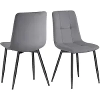 Vasagle - fluwelen eetkamerstoelen - draagvermogen 120 kg per stuk - gestoffeerde keukenstoelen met verstelbare poten - moderne stijl - voor de woonkamer - set van 2