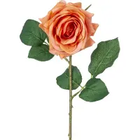 Easyplants | Kunstbloem Crystal touch moisturizing roos Real Touch oranje 43 cm | Zijde | Nepbloemen | oranje | Onderhoudsvrij | Kant-en-klaar