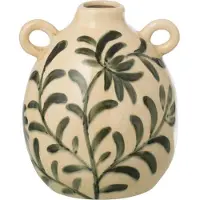 J-Line Vaas Blad Crème / Groen D 16 H 19 Cm
