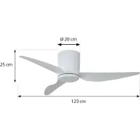 LINDBY Aulo plafondventilator Ø 123 cm wit DC stil , Aulo, Wit, Woonkamer, Metaal, Modern