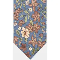 Profuomo Stropdas blauw geprint bloemen