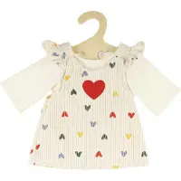 Heless poppenjurk Confetti Hart met t-shirt - poppenkleding 28-35cm.