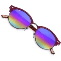 Ray-Ban Clubround Minerale Flash Lenzen unisex zonnebril RB42461222C251