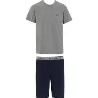Emporio Armani Pyjama kort grijs gemêleerd / zwart