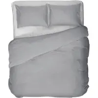 Kayori Saya – Dekbedovertrek Katoensatijn Zilvergrijs – 200x200/220 cm