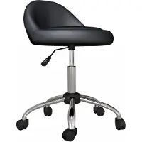 HOMCOM -Salonstuhl-Kunstleder-Ø35 x 63-83H cm-Schwarz