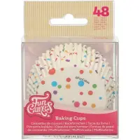 Funcakes Baking Cups - Confetti - 48 Stuks - Cupcake Vormpjes Papier