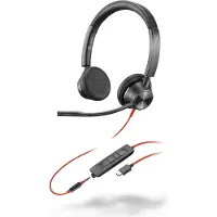 Poly HP Blackwire 3325-M Microsoft Teams Certified USB-C 3,5mm Stereo Headset, Bedraad, Kantoor/C (Bedraad, USB-C), Kantoorheadset, Zwart