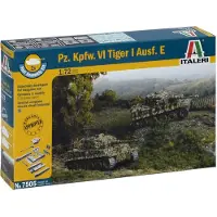 Italeri Modelbouwpakket Militaire voertuigen - 7505 Pz. Kpfw. VI Tiger I Ausf. E – Fast Assemble - (2pc!) Plastic - 1:72 - Modelbouw