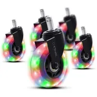 Trust Gaming GXT 701 Roulettes de chaise en gel LED Multicolore