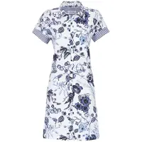 Ringella Doorknoopnachthemd blauwe bloemen | Maat 44