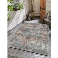 The Carpet Palma – Indoor & Outdoor Vloerkleed – Weerbestendig & Onderhoudsvriendelijk – Oosters Motief – Blauw & Beige – 80 x 150 cm