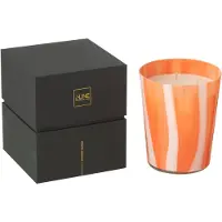 J-Line geurkaars Noa Strepen - Stone & Rock - glas - oranje - medium - 68U