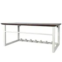 MySons Kapstok Antigua met hoedenplank mangohout - 7 haken - walnoot - 64x35x27 cm
