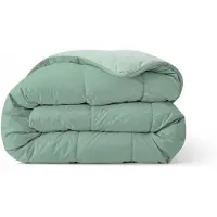 Zelesta Comfort Duo Dekbed zonder overtrek - Wasbaar Hoesloos dekbed - Met vaste overtrek - 2 in 1 - Mintgroen & Lichtgroen - 240x200cm