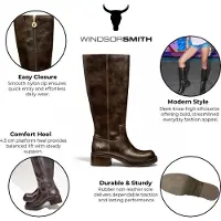Windsor Smith Windsorsmith Dames Espresso Bruine Kunstleren Kniehoge Rijlaarzen - Techniek