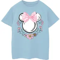 Disney Meisjes Minnie Mouse Strikjes & Bloemen Katoenen T-shirt (Babyblauw)