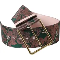 Dolce&Gabbana Multicolor Bloem Jacquard Lurex Gouden Gesp Riem