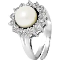 Diadema - Prestige Ring met Zoetwaterparel - Pure White Collectie