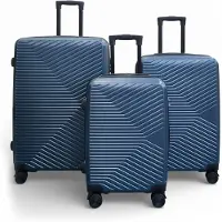 Infinity Leather Blauwe harde koffer Robuuste 8-wiel bagagekoffer