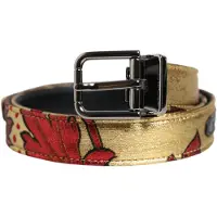 Dolce&Gabbana Gouden Bloemen Jacquard Zilveren Metalen Gesp Rugzak