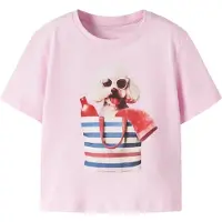 Name it MINI T-shirt roze Meisjes Katoen Ronde hals Printopdruk - maat 104