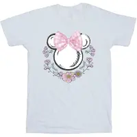 Disney Meisjes Minnie Mouse Strikjes & Bloemen Katoenen T-shirt (Wit)