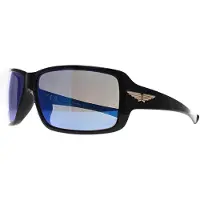 Police SPLN37M Tailwind 5 0Z42 glanzend zwart smoke spiegel blauw zonnebril