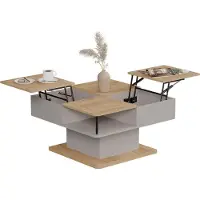 Vicco Salontafel Movira Beige 80 x 45 cm met opbergvakken, Model 59129