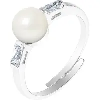 Diadema - Massieve Ring met Zoetwaterparel - Pure Witte Collectie